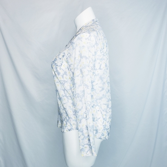 Rebecca Taylor Floral Silk Popover Blouse Top Shirt Size 10 - Picture 5 of 9